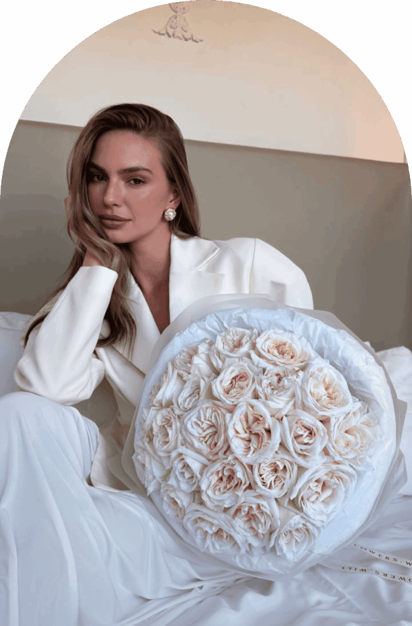 Букет «Белый ангел» из 25 роз White O'Hara